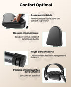 Vélo d'appartement pliable TEB4 5 en 1 avec résistance magnétique 16 niveaux écran LCD connexion APP capacité 140 kg