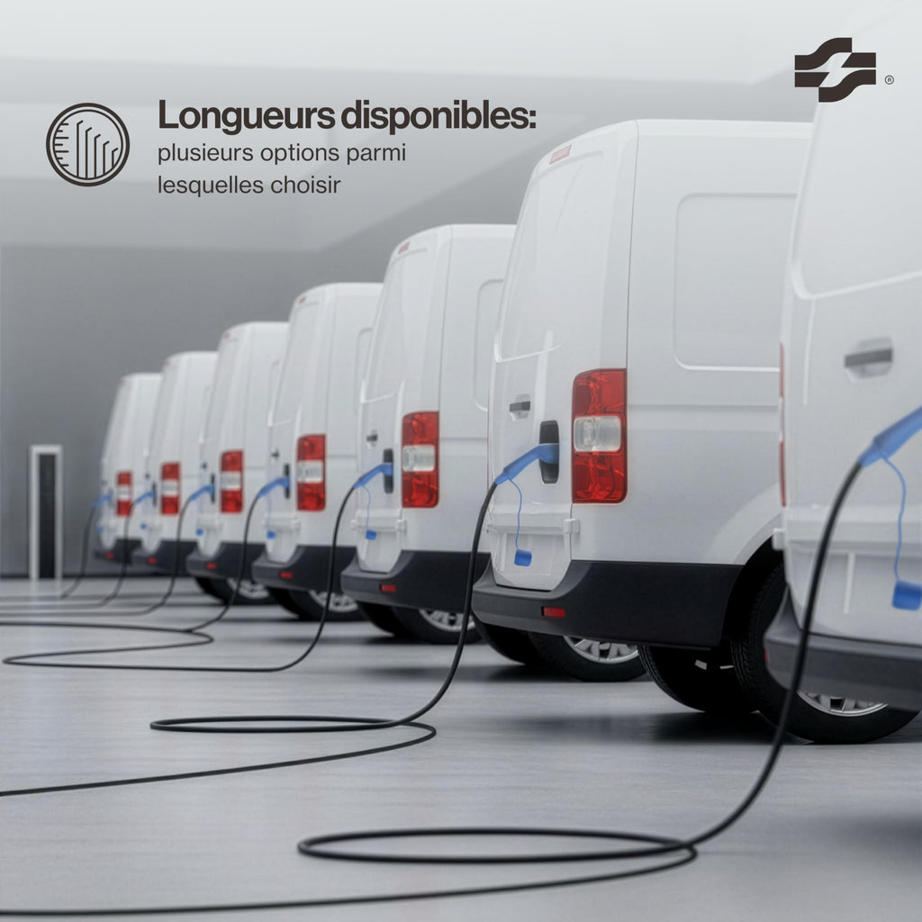 Câble de charge Type 2 Schuko 3,7 kW monophasé 8A-16A compatible véhicules électriques avec affichage numérique