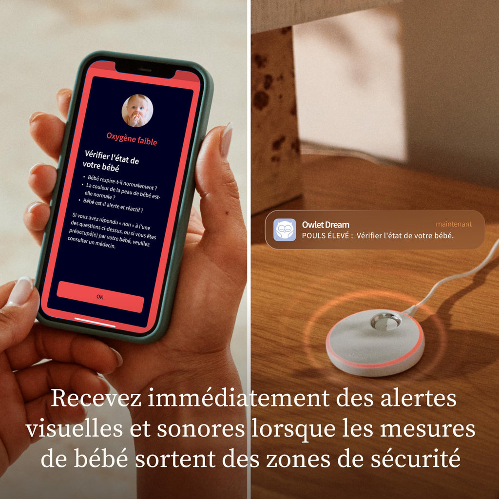 Moniteur bébé intelligent Dream Sock suivi fréquence cardiaque oxygène sommeil capteur optique