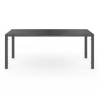 Salon de jardin table rectangulaire 190 cm avec 8 chaises empilables plateau en verre trempé gris anthracite