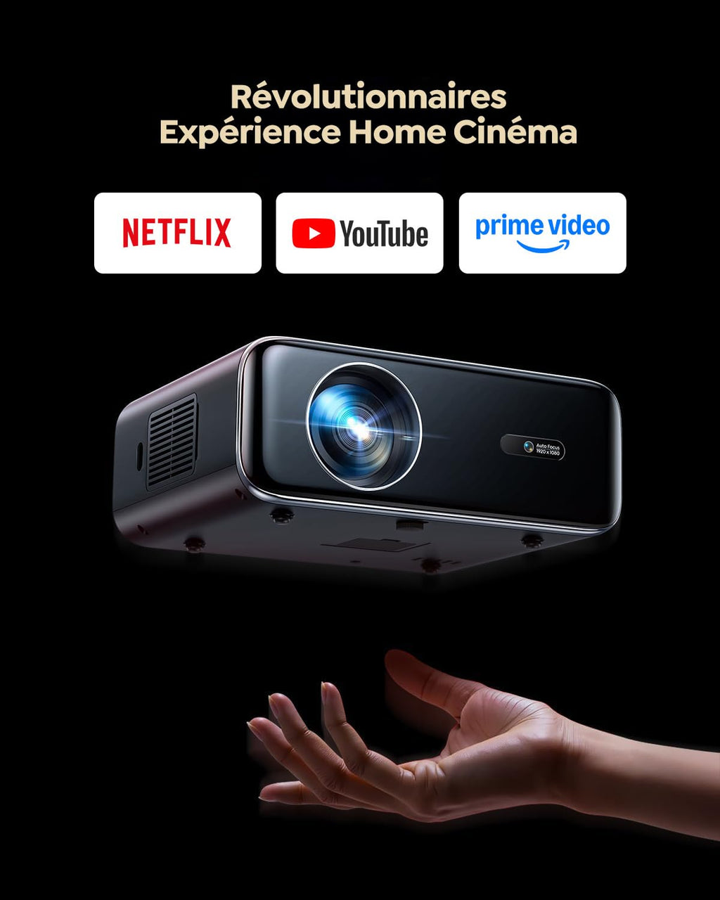 Vidéoprojecteur portable 4K P62 Pro 1500 ANSI Android WiFi 6 Bluetooth Dolby HDR10 Auto Focus Correction Keystone