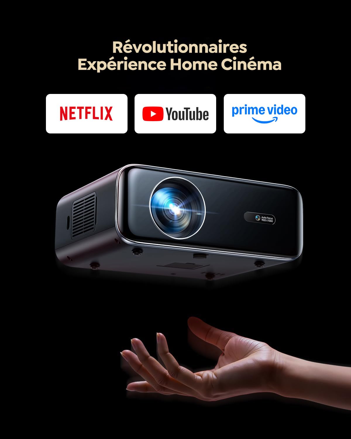 Vidéoprojecteur portable 4K P62 Pro 1500 ANSI Android WiFi 6 Bluetooth Dolby HDR10 Auto Focus Correction Keystone