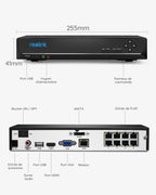 Enregistreur vidéo NVR PoE 8 canaux 4K RLN8-410 avec disque dur 2 To pour caméra de surveillance IP