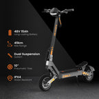 Trottinette électrique G2 batterie 48V 15,6Ah autonomie 55 km pneus tubeless 10 pouces double suspension freins à disque