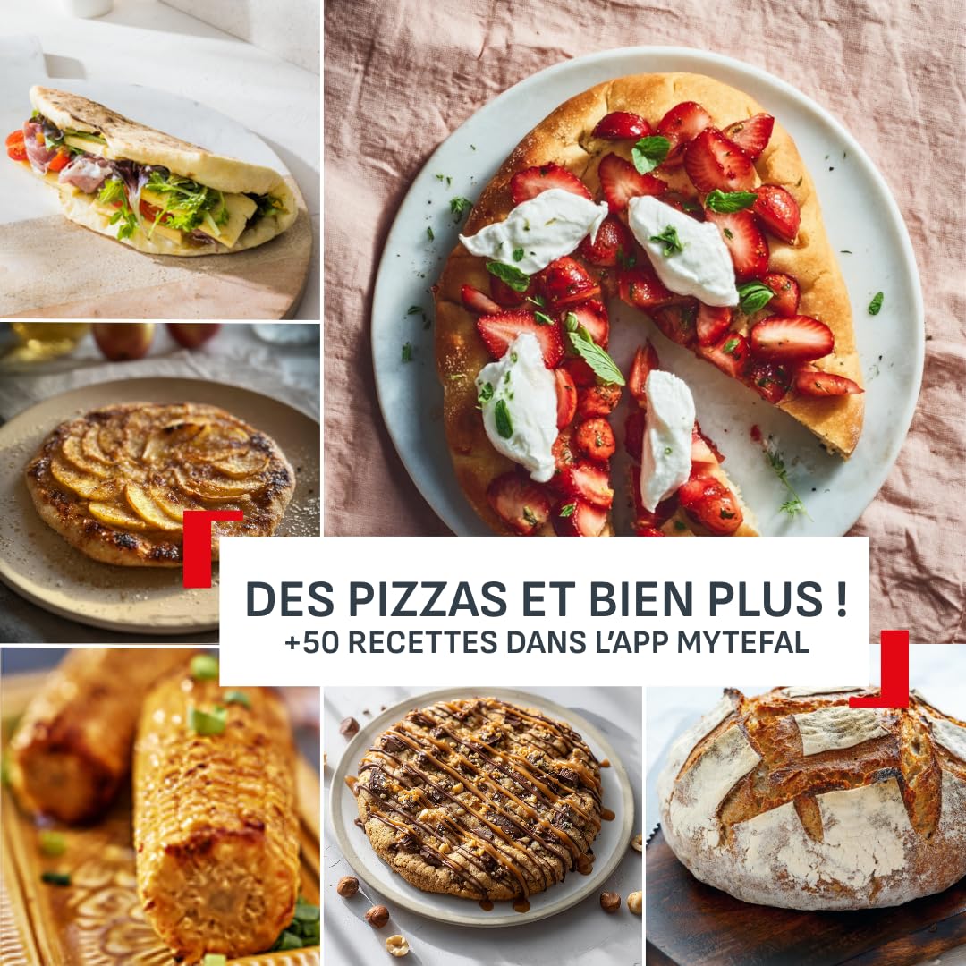 Four à pizza électrique JM600TE0 2600W extérieur pierre rotative automatique pizza 30 cm température jusqu'à 400°C avec pelle
