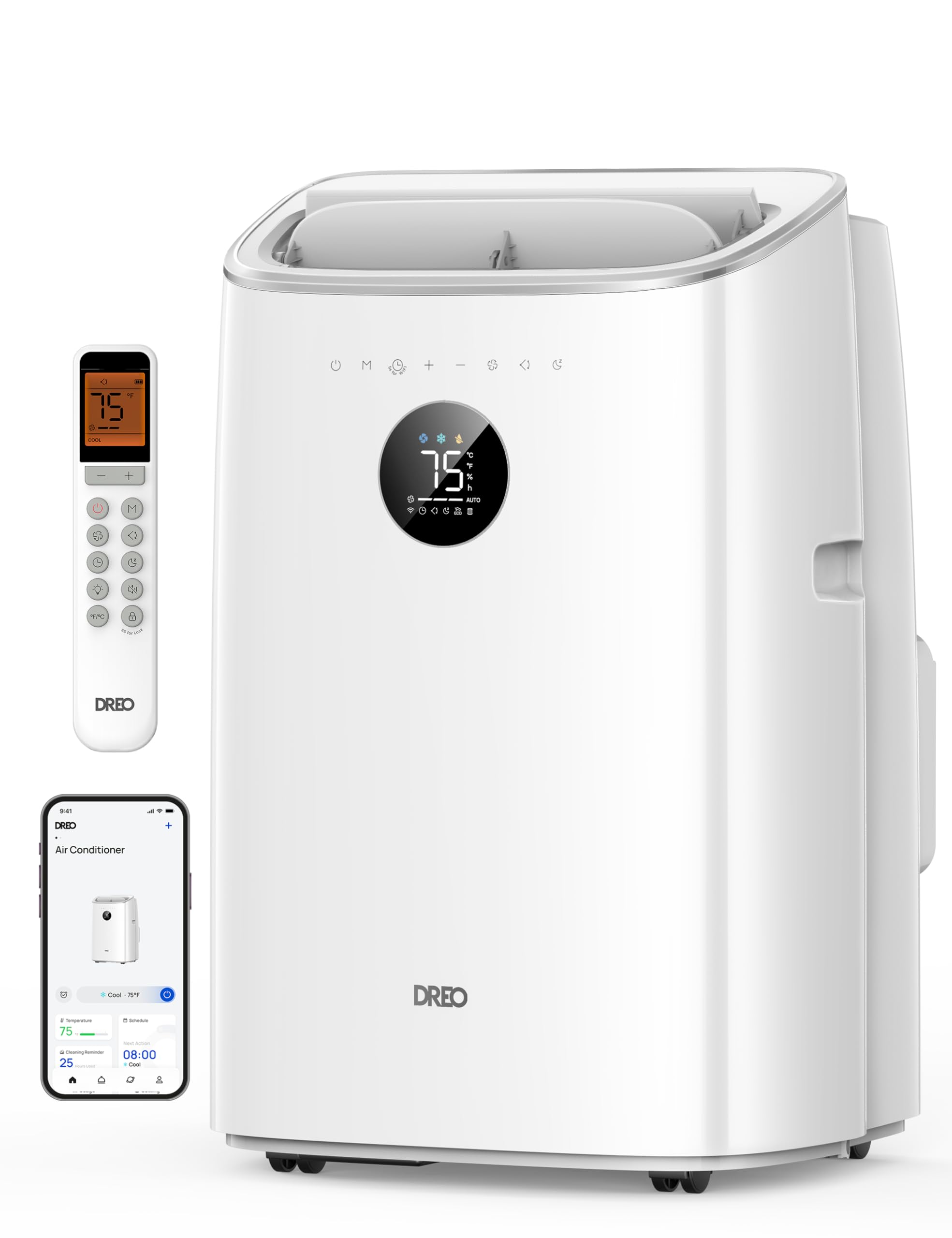 Climatiseur mobile AC318S 7500 BTU 3 en 1 refroidissement ventilation déshumidification avec contrôle Wi-Fi et kit fenêtre