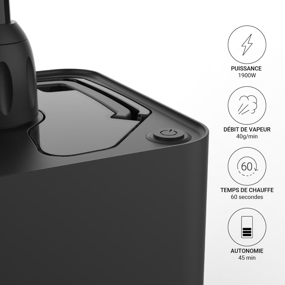 Défroisseur vapeur vertical EUKID190B 1900W avec réservoir 1,8L débit vapeur 40g/min et cintres inclus