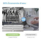 Lave-vaisselle compact pose libre 6 couverts 6 programmes avec écran LED 6,5 L démarrage différé 47 dB blanc