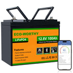 Batterie lithium LiFePO4 12V 100Ah Bluetooth avec BMS protection basse température camping-car bateau énergie solaire