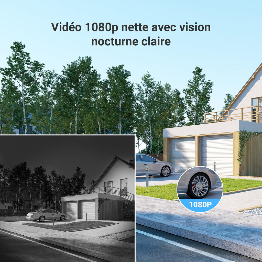 Visiophone connecté CP5 Wi-Fi avec écran tactile couleur 7 pouces vidéo 1080p audio bidirectionnel vision nocturne et déverrouillage à distance