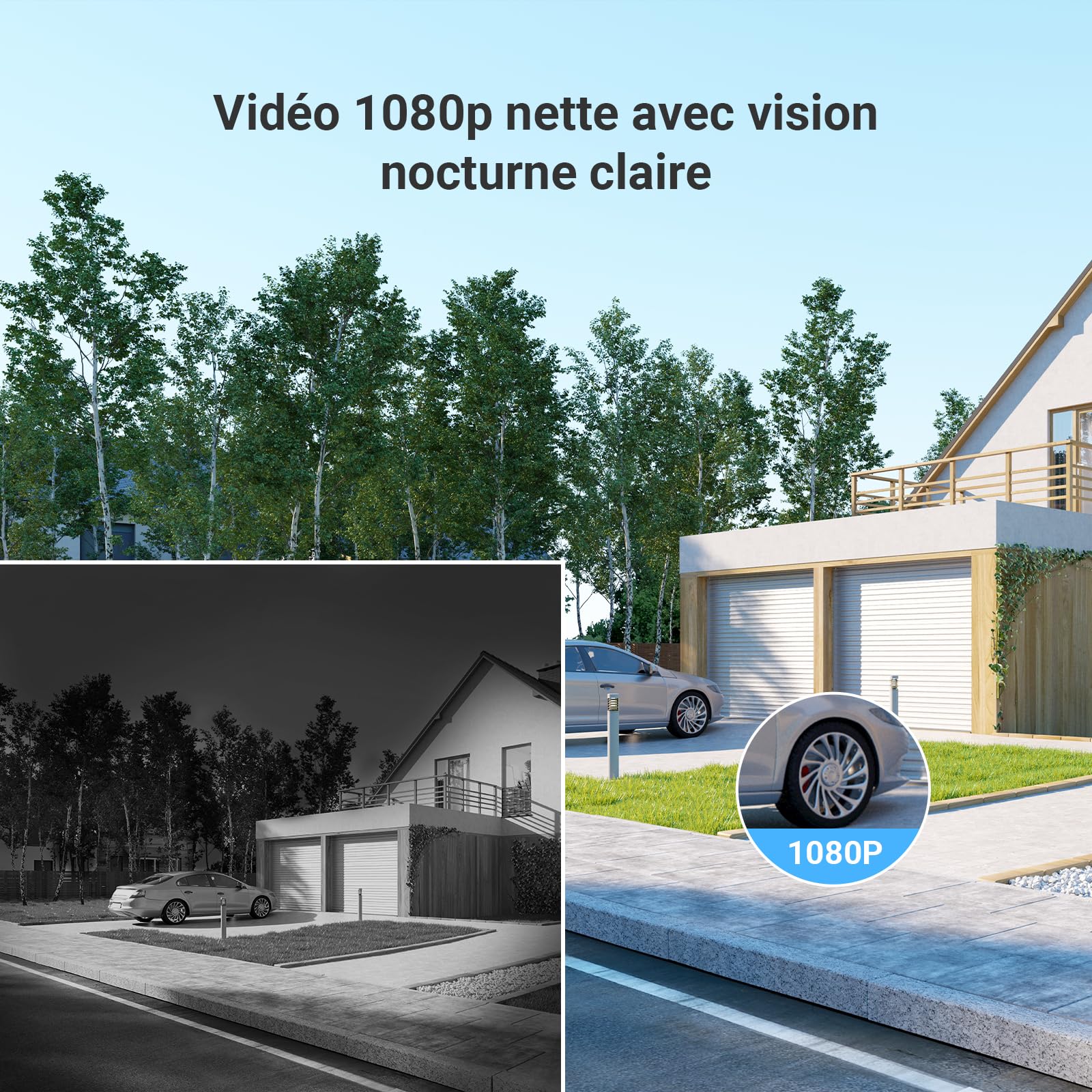 Visiophone connecté CP5 Wi-Fi avec écran tactile couleur 7 pouces vidéo 1080p audio bidirectionnel vision nocturne et déverrouillage à distance