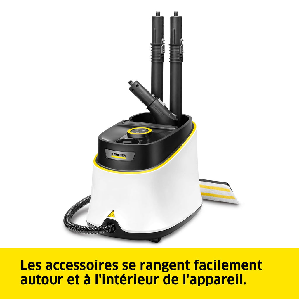 Nettoyeur vapeur SC 3 Deluxe 3,5 bar 1900 W réservoir 1 L kit de nettoyage de sol buses et brosse ronde