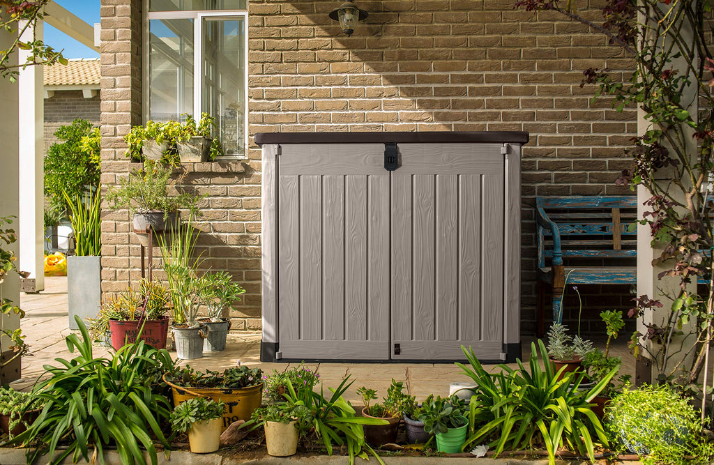 Abri poubelle SIO Pro 1200 litres extérieur en polypropylène avec couvercle verrouillable protection UV dimensions 145,5 x 82 x 123 cm