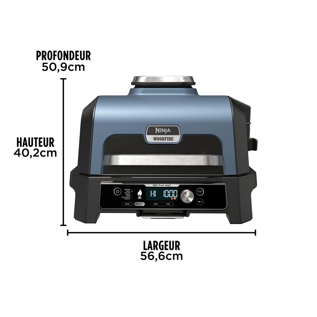 Barbecue électrique et fumoir Woodfire Pro Connect XL OG901EUAMZ 7 fonctions avec contrôle application 2 sondes grille housse et accessoires