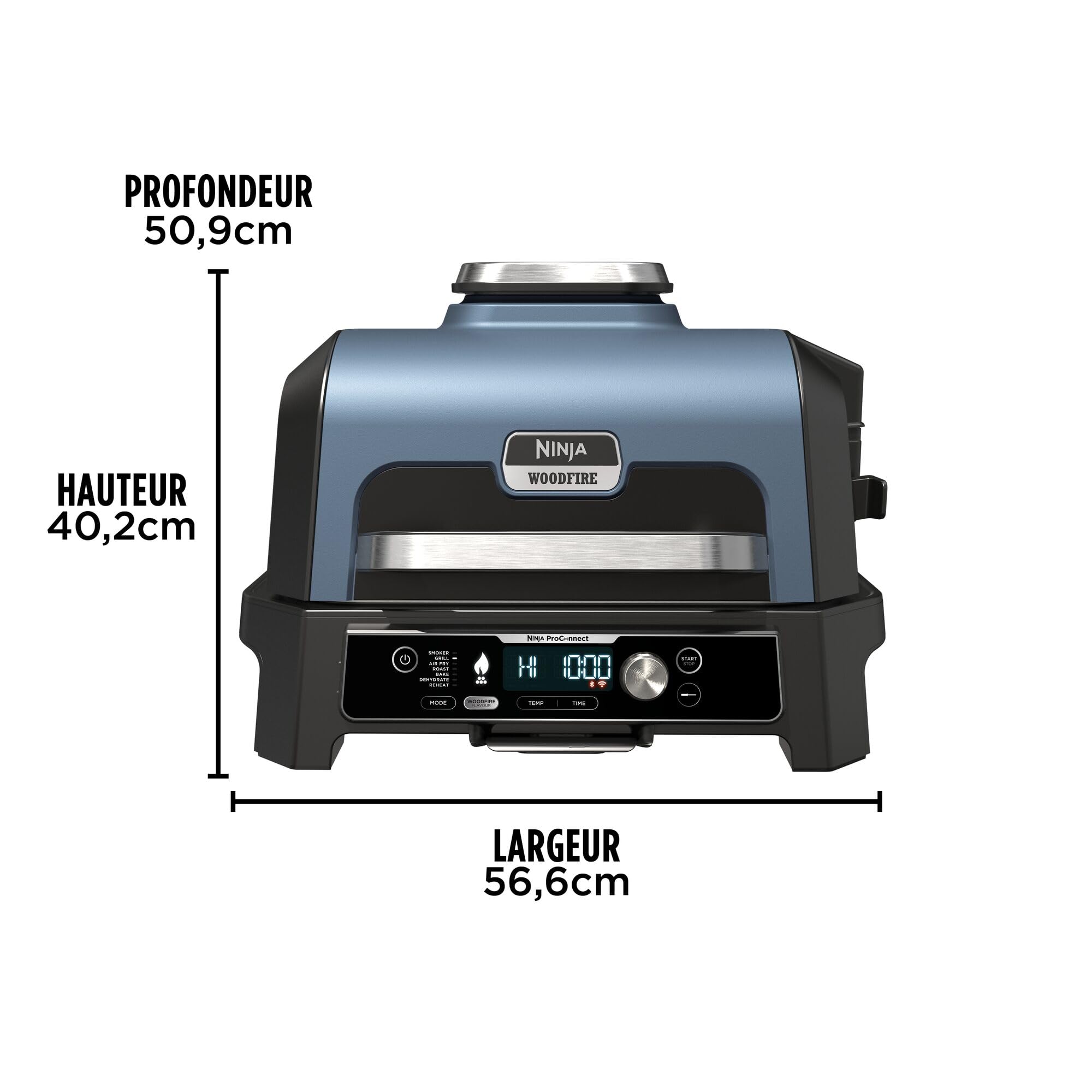 Barbecue électrique et fumoir Woodfire Pro Connect XL OG901EUAMZ 7 fonctions avec contrôle application 2 sondes grille housse et accessoires