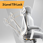Chaise de bureau ergonomique Vchair-GR avec support lombaire réglable accoudoirs 3D appui-tête réglable dossier en maille pivotante blanc