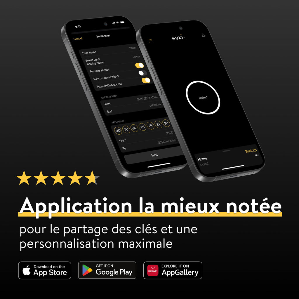 Serrure intelligente Ultra 221145 avec Bluetooth Wi-Fi et Matter verrouillage électronique pour porte avec cylindre universel