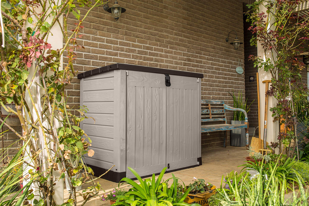 Abri poubelle SIO Pro 1200 litres extérieur en polypropylène avec couvercle verrouillable protection UV dimensions 145,5 x 82 x 123 cm