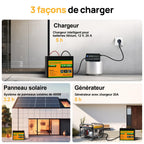 Batterie lithium LiFePO4 12V 100Ah Bluetooth avec BMS protection basse température camping-car bateau énergie solaire