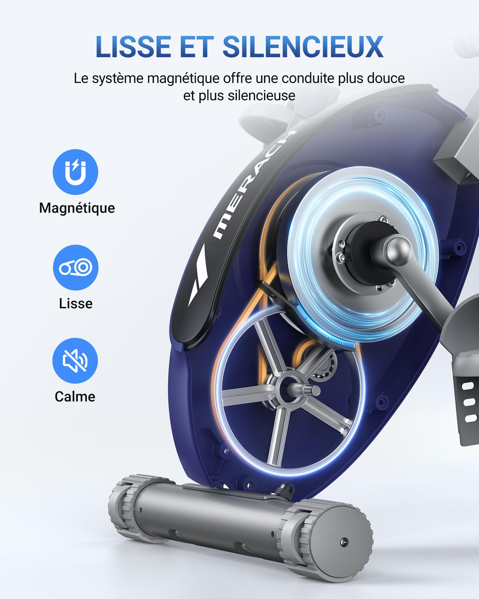 Vélo d'appartement pliable MR-S15H1 avec résistance magnétique 16 niveaux écran LCD