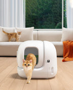 Litière autonettoyante pour chat Pura Max 2 76 L avec contrôle par application bac à déchets 7 L système de sécurité capteurs