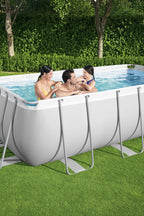 Piscine hors sol rectangulaire tubulaire Power Steel 1056441XXX21 404 x 201 x 100 cm avec pompe de filtration échelle de sécurité et distributeur