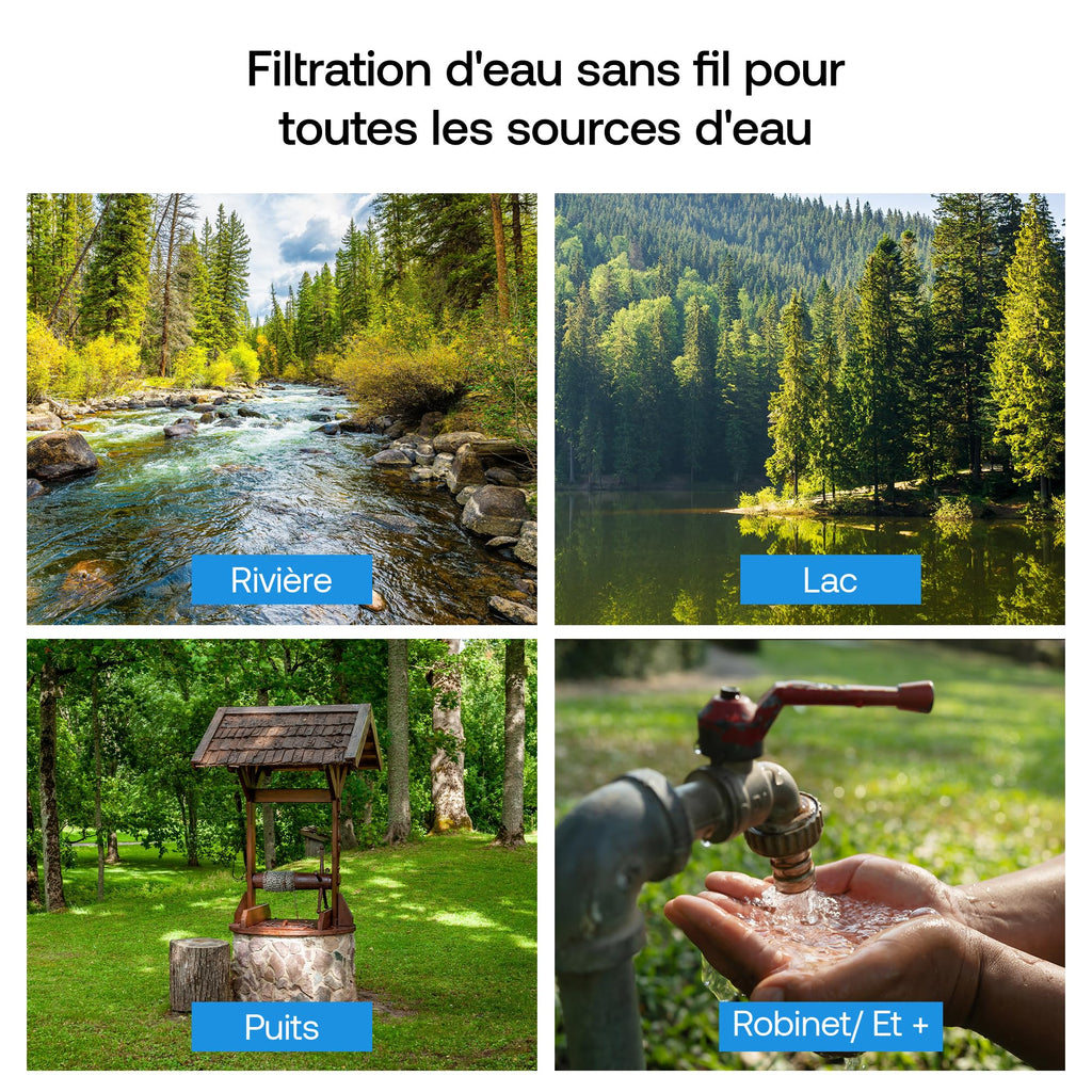 Système de filtration d’eau par gravité Earth WEEP850 en acier inoxydable AISI 304 8,5 L avec 2 éléments filtrants O’Pure 2
