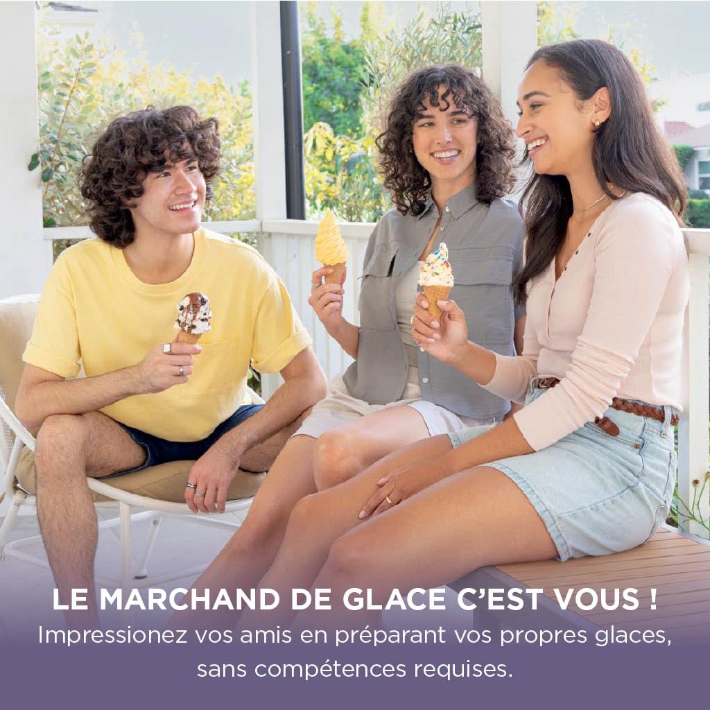 Sorbetière Automatique NC701EUSTGD 13 Modes 2 Pots 480ml Glace Gelato Sorbet Milkshake
