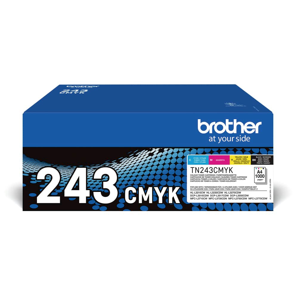 Pack de 4 toners TN-243CMYK noir cyan magenta jaune pour imprimantes laser couleur HL-L3210CW HL-L3230CDW HL-L3270CDW
