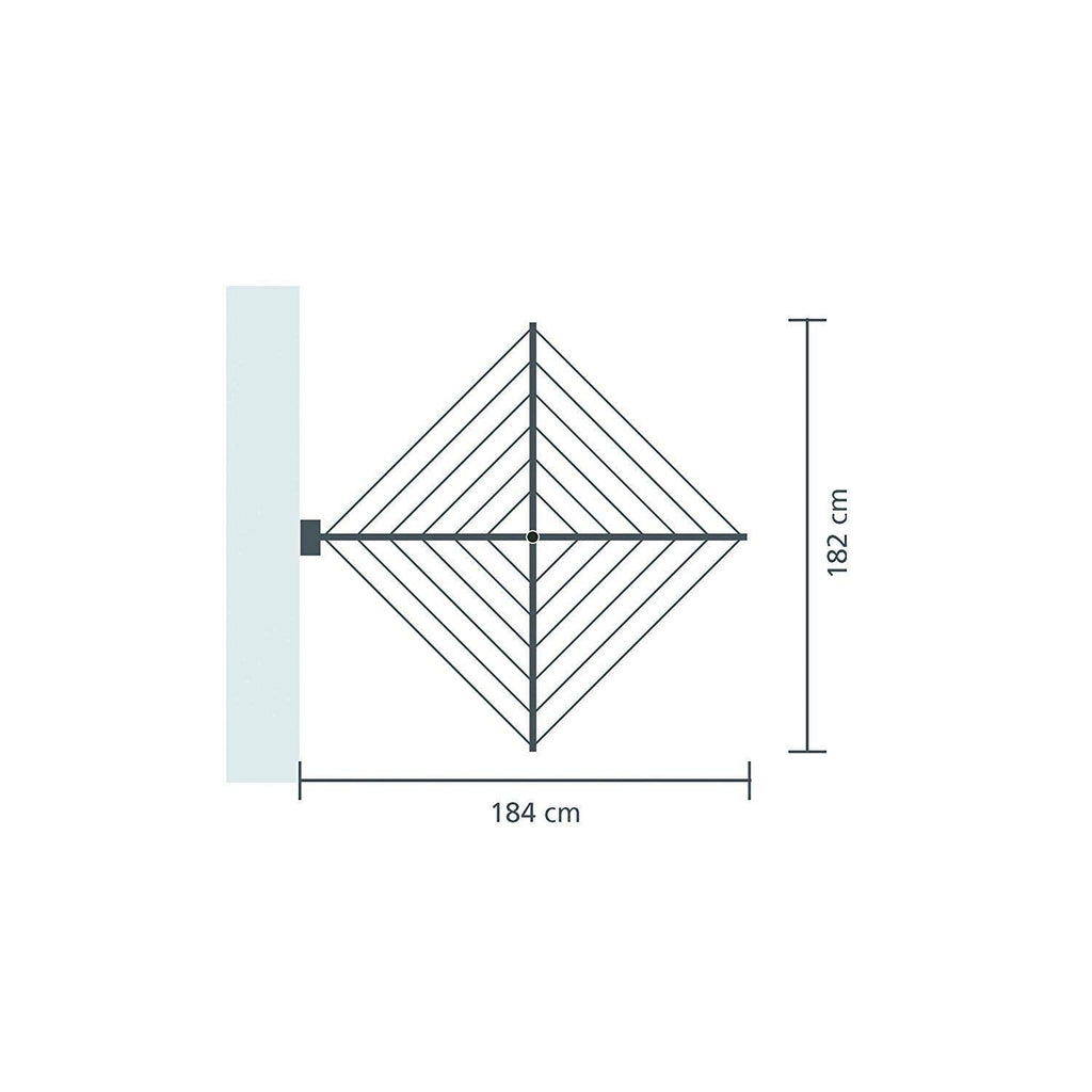 Séchoir mural pliable WallFix 475924 24 m de corde à linge charge maximale 20 kg avec boîte de protection