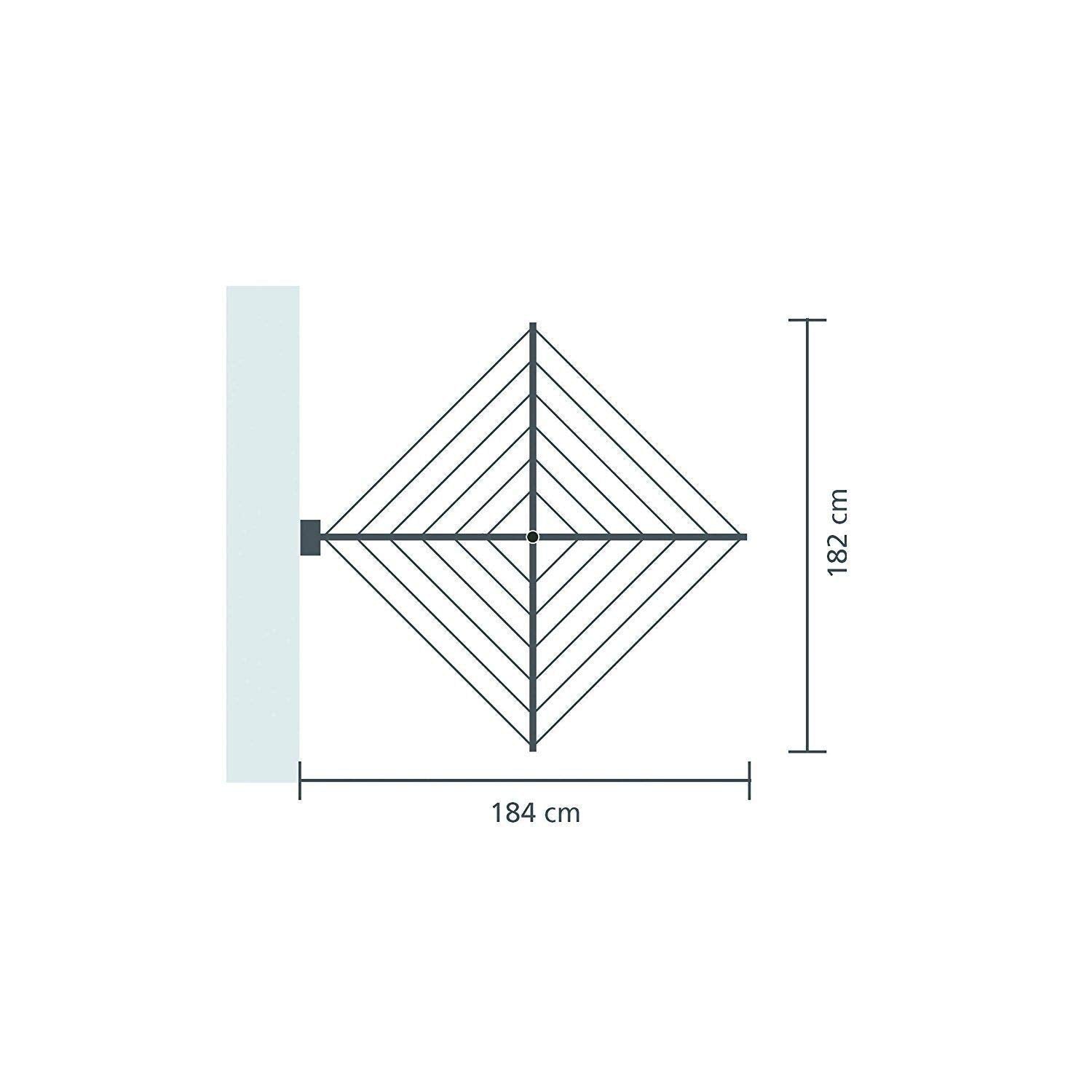 Séchoir mural pliable WallFix 475924 24 m de corde à linge charge maximale 20 kg avec boîte de protection