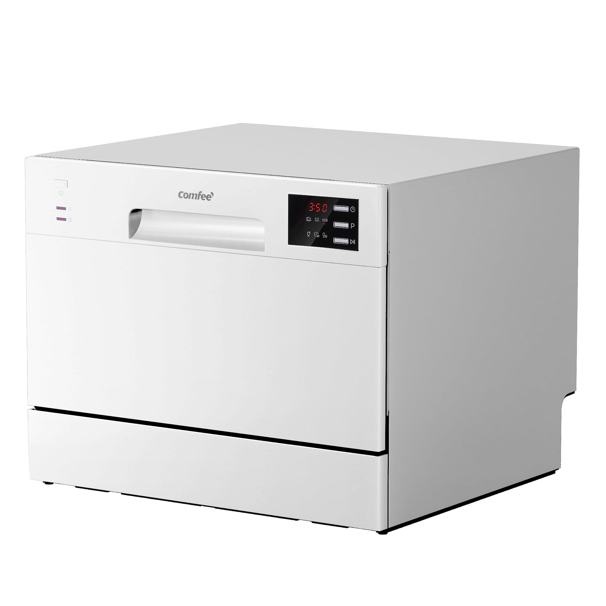 Lave-vaisselle compact pose libre 6 couverts 6 programmes avec écran LED 6,5 L démarrage différé 47 dB blanc