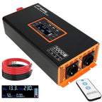 Convertisseur pur sinus 12V vers 220V PSW 2000W avec écran LCD télécommande ports USB et 2 prises CA