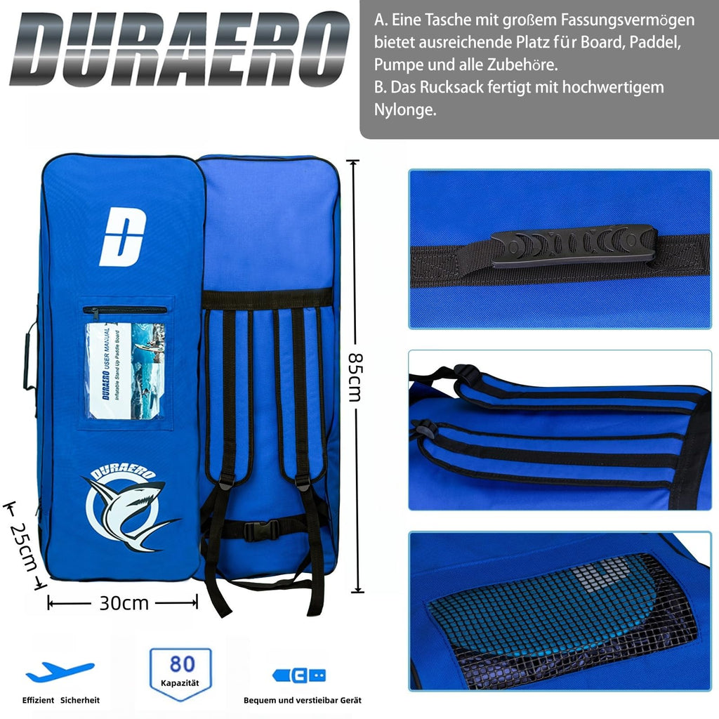 Planche de paddle gonflable 330 x 76 x 15 cm convertible kayak siège inclus capacité 150 kg support caméra 3 ailerons pagaie double réglable