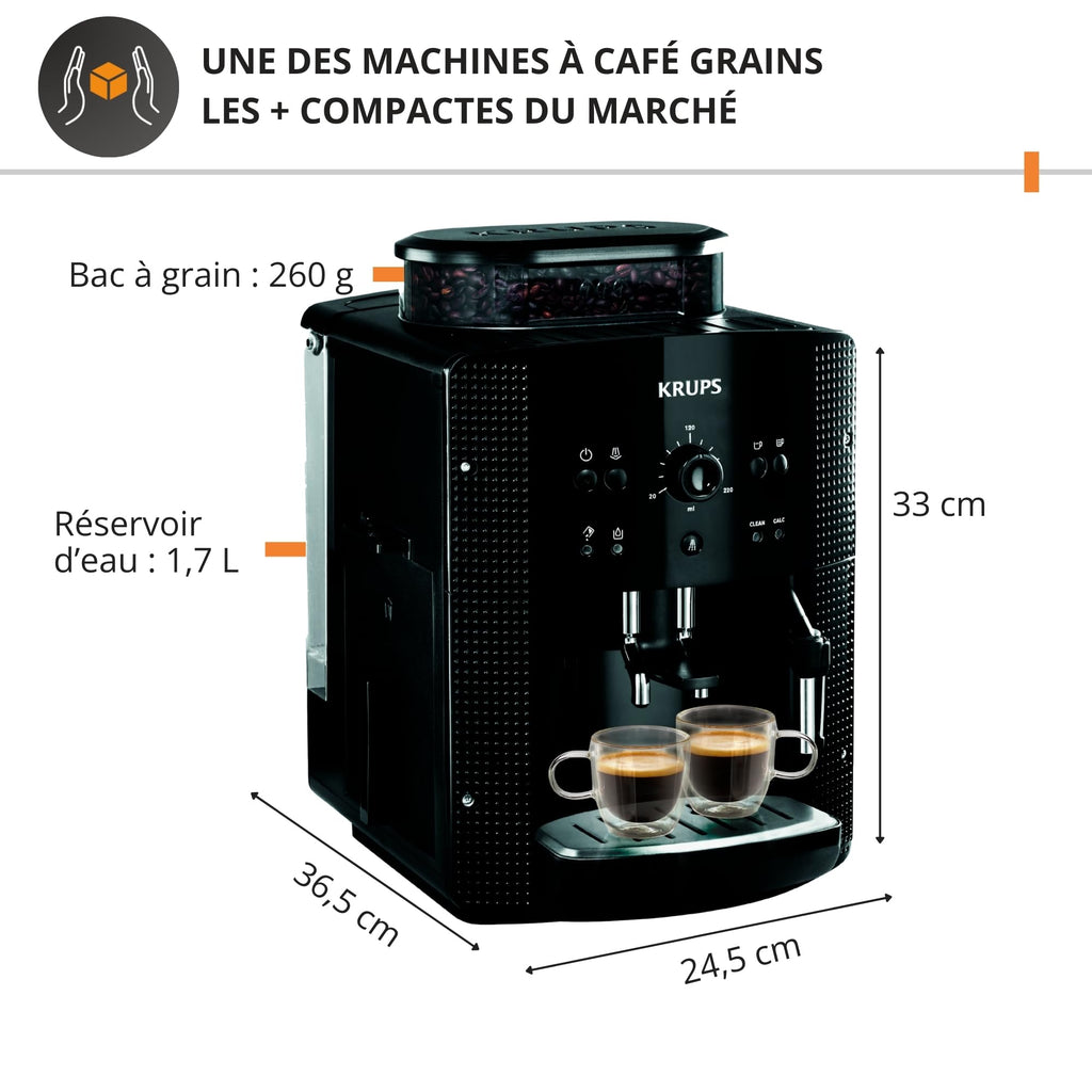 Machine à café à grains YY8125FD avec moulin intégré 1400W pression 15 bars réservoir 1,7L buse vapeur cappuccino
