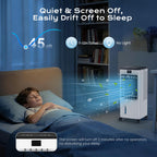 Climatiseur mobile portable BW-108Y 8 L avec refroidissement par évaporation ventilation humidification 3 vitesses et minuterie 12 h