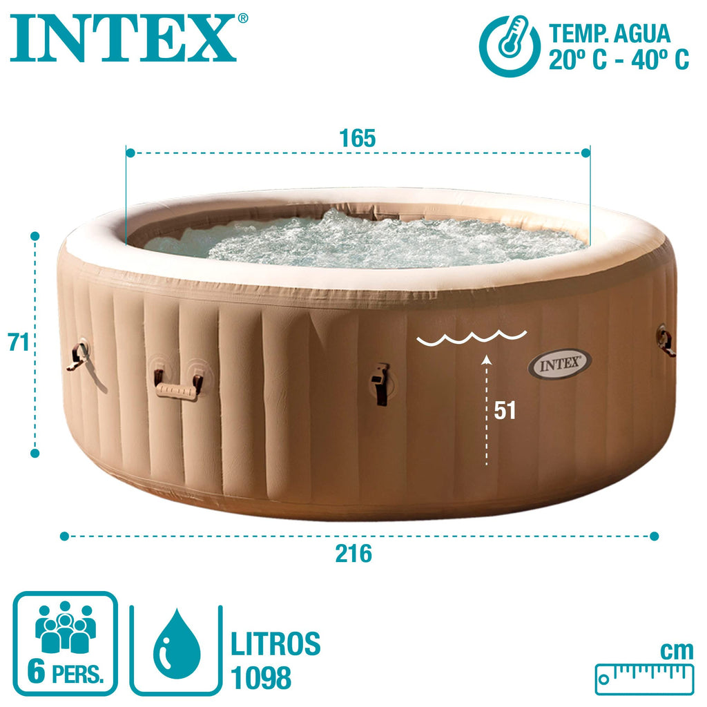 Spa gonflable Sahara 28428EX 6 places 1098 L avec 14 jets à bulles panneau de contrôle digital et filtration