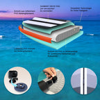 Planche de paddle gonflable 330 x 76 x 15 cm convertible kayak siège inclus capacité 150 kg support caméra 3 ailerons pagaie double réglable