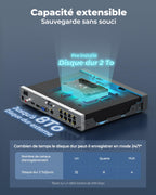 Enregistreur vidéo NVR PoE 8 canaux 4K RLN8-410 avec disque dur 2 To pour caméra de surveillance IP