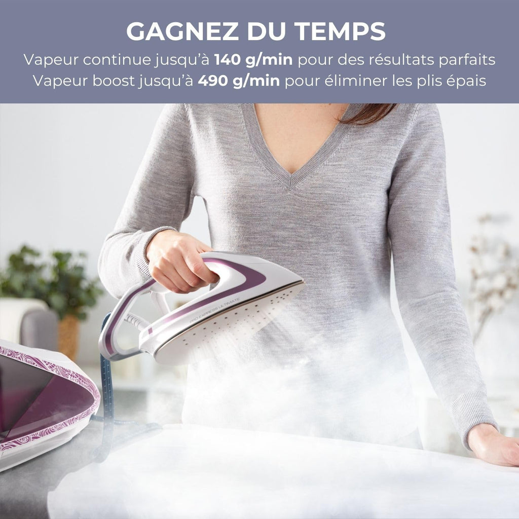 Centrale vapeur haute pression GV9560C0 7,3 bars débit vapeur 490 g/min 5 réglages vapeur continue avec semelle céramique