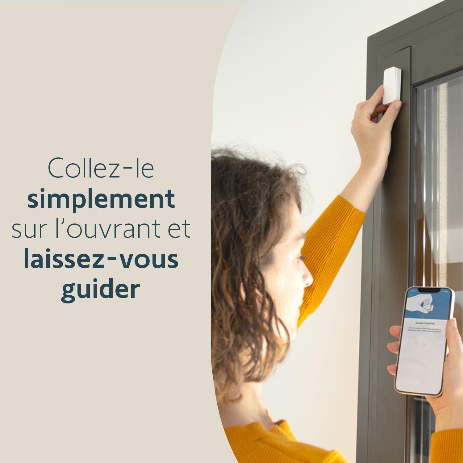 Détecteur de vibration IntelliTAG 2401488A pour alarme maison pack 5 unités avec piles AAA portée 200 m