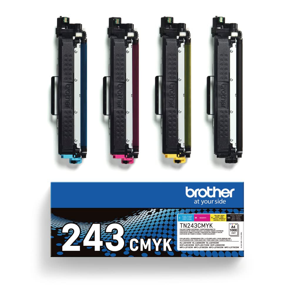 Pack de 4 toners TN-243CMYK noir cyan magenta jaune pour imprimantes laser couleur HL-L3210CW HL-L3230CDW HL-L3270CDW