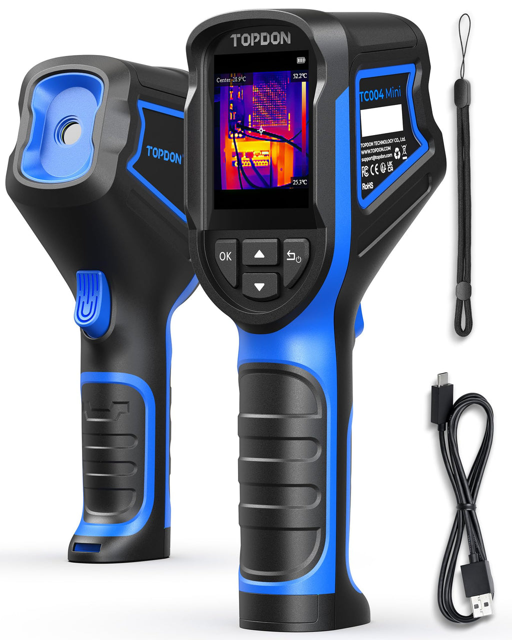 Caméra Thermique Infrarouge TC004 Mini 240x240 Résolution IR Autonomie 15H