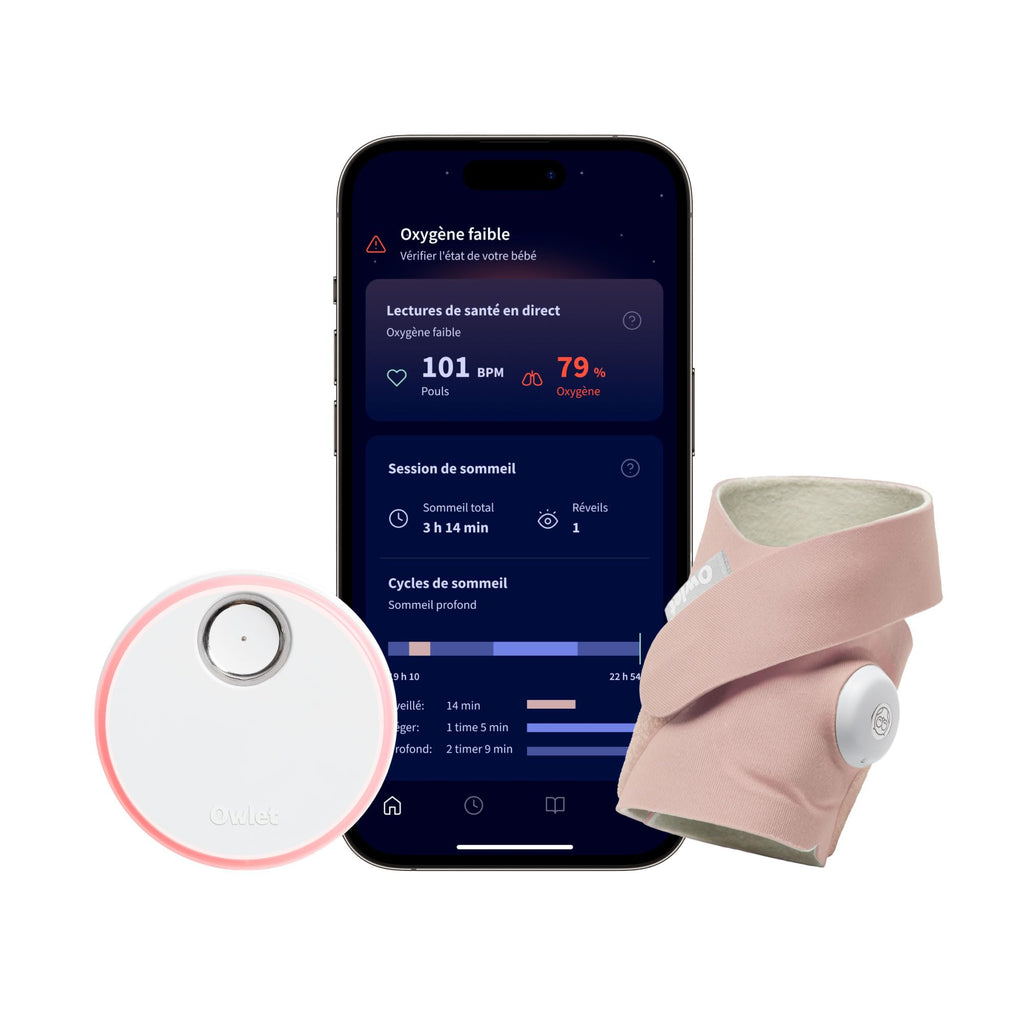 Moniteur bébé intelligent Dream Sock suivi fréquence cardiaque oxygène sommeil capteur optique
