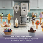 Sorbetière Automatique NC701EUSTGD 13 Modes 2 Pots 480ml Glace Gelato Sorbet Milkshake