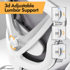 Chaise de bureau ergonomique Vchair-GR avec support lombaire réglable accoudoirs 3D appui-tête réglable dossier en maille pivotante blanc