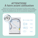 Lave-linge frontal 9 kg CFE12EW90/W Classe énergétique A Moteur BLDC 1400 tr/min 15 programmes Vapeur