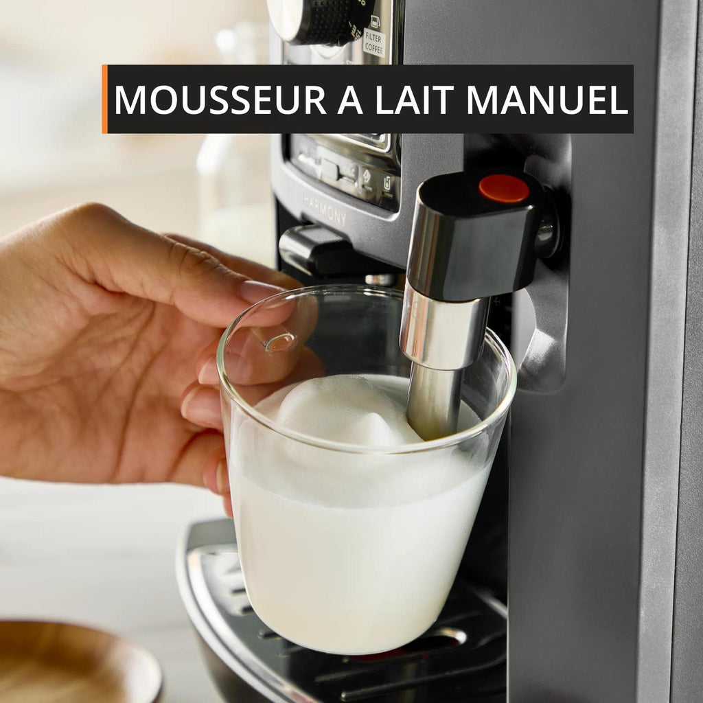 Machine espresso automatique Harmony EA508BE0 avec mousseur à lait manuel 4 boissons café en grains capacité 1,7 L buse vapeur