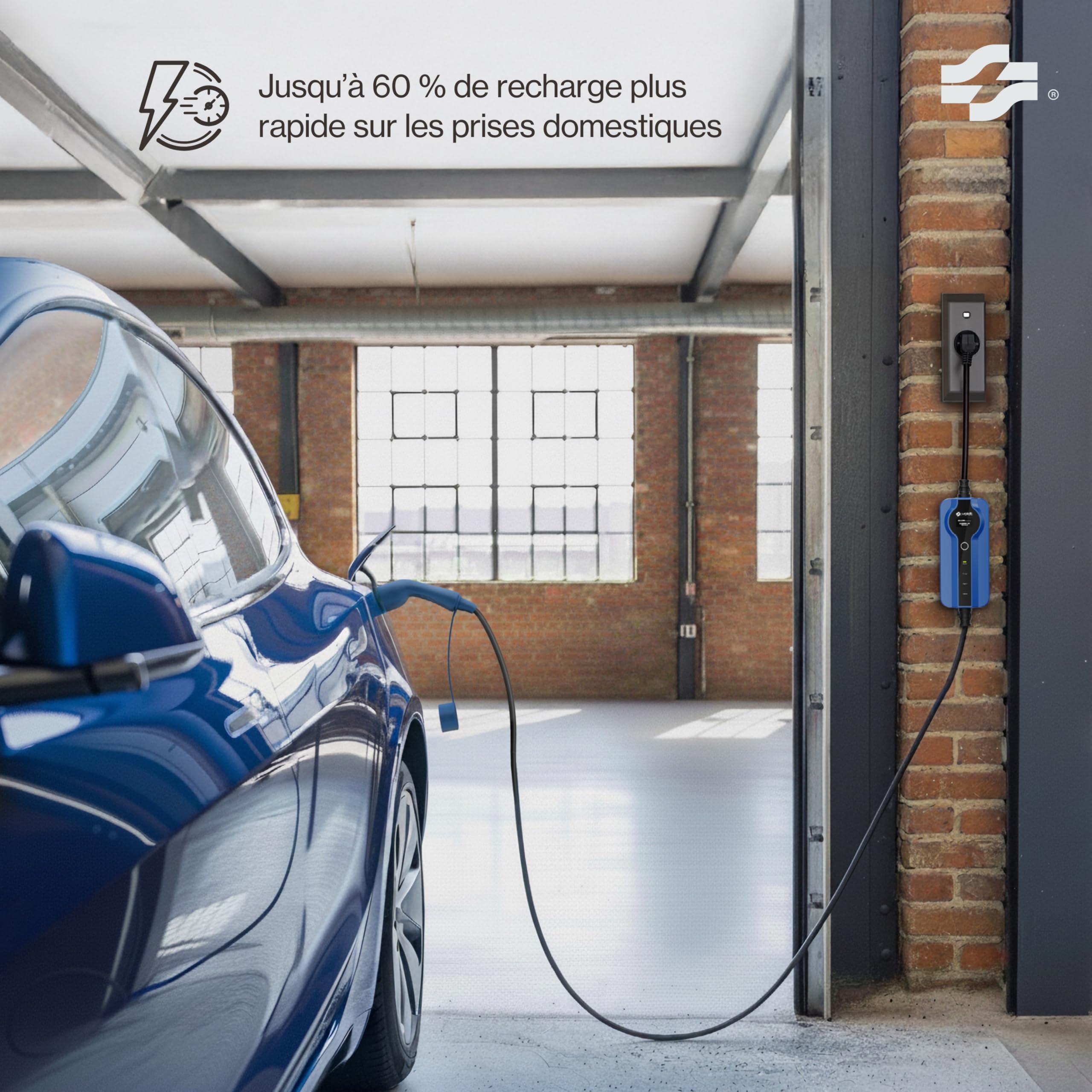 Câble de charge Type 2 Schuko 3,7 kW monophasé 8A-16A compatible véhicules électriques avec affichage numérique