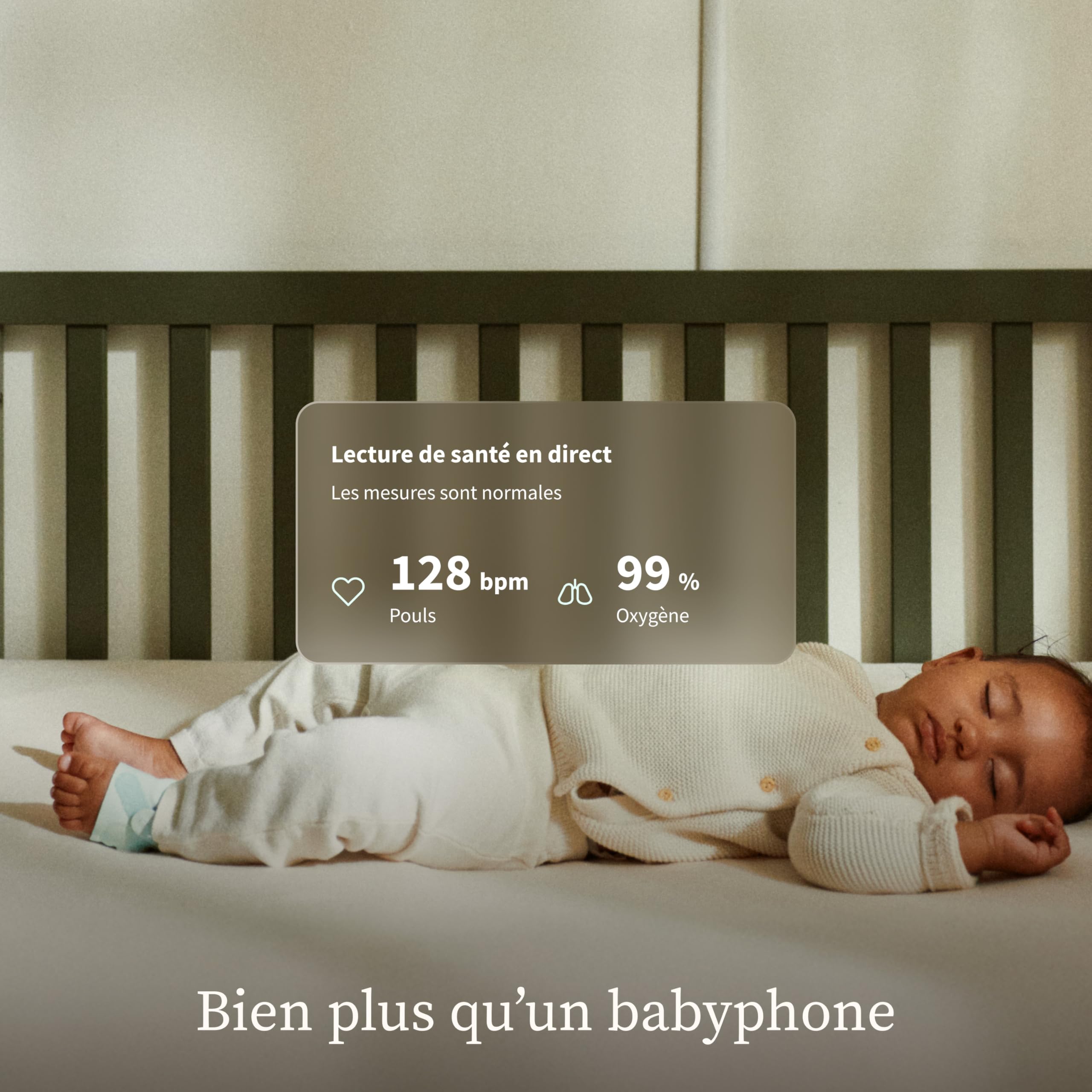 Moniteur bébé intelligent Dream Sock suivi fréquence cardiaque oxygène sommeil capteur optique